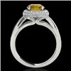 Image 2 : 2.15 CTW Certified Si/I Fancy Intense Yellow Diamond Solitaire Halo Ring 10K White Gold - REF-318X2T