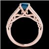 Image 2 : 1.4 CTW Si Certified Fancy Blue Diamond Solitaire Ring 10K Rose Gold - REF-161A8X - 35020