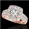 Image 1 : 2.5 CTW H-SI/I Certified Diamond Solitaire Halo Ring 10K Rose Gold - REF-260M2H - 33644