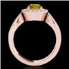 Image 2 : 1.4 CTW Certified Si/I Fancy Intense Yellow Diamond Solitaire Halo Ring 10K Rose Gold - REF-180Y2K -