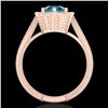 Image 4 : 1.33 CTW Fancy Intense Blue Diamond Solitaire Art Deco Ring 18K Rose Gold - REF-227X3T - 37958