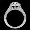 Image 2 : 2.22 CTW H-SI/I Certified Diamond Solitaire Halo Ring 10K White Gold - REF-360Y2K - 33733