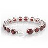 Image 4 : 65 CTW Garnet & Micro Pave VS/SI Diamond Halo Designer Bracelet 14K White Gold - REF-233H3A - 22260