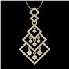 Image 2 : 1.50 CTW Micro Pave VS/SI Diamond Necklace Dangling 14K Yellow Gold - REF-168Y2K - 22495