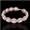 Image 2 : 23 CTW Morganite & Micro Pave VS/SI Diamond Bracelet 10K Rose Gold - REF-527H3A - 22692