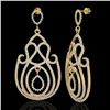 Image 2 : 3.50 CTW Micro Pave Designer VS/SI Diamond Earrings 14K Yellow Gold - REF-291T3M - 22448