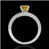 Image 2 : 2 CTW Certified Si/I Fancy Intense Yellow Diamond Bypass Solitaire Ring 10K White Gold - REF-227W3F 