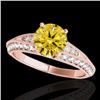 Image 1 : 1.58 CTW Certified Si Intense Yellow Diamond Solitaire Antique Ring 10K Rose Gold - REF-172M8H - 346