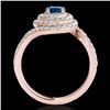 Image 2 : 1.86 CTW Si Certified Fancy Blue Diamond Solitaire Halo Ring 10K Rose Gold - REF-180X2T - 34510
