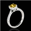 Image 2 : 1.5 CTW Certified Si/I Fancy Intense Yellow Diamond Solitaire Halo Ring 10K White Gold - REF-177Y6K 