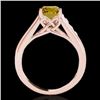 Image 2 : 1.5 CTW Certified Si/I Fancy Intense Yellow Diamond Solitaire Ring 10K Rose Gold - REF-176M4H - 3490