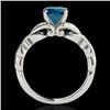 Image 2 : 1.35 CTW Si Certified Fancy Blue Diamond Solitaire Ring 10K White Gold - REF-200W2F - 35212