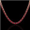 Image 2 : 40 CTW Ruby Eternity Tennis Necklace 14K Yellow Gold - REF-218W2F - 23380