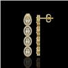 Image 2 : 5.33 CTW Oval Diamond Designer Earrings 18K Yellow Gold - REF-982X4T - 42622