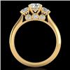 Image 2 : 1.5 CTW VS/SI Diamond Solitaire Art Deco 3 Stone Ring 18K Yellow Gold - REF-272Y8K - 37315