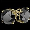 Image 4 : 5 CTW Fancy Black VS Diamond Solitaire Stud Earrings 10K Yellow Gold - REF-97F2N - 33147