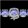 Image 1 : 40 CTW Tanzanite & Micro Pave VS/SI Diamond Halo Bracelet 14K White Gold - REF-548W2F - 23324