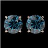 Image 1 : 2 CTW Certified Intense Blue SI Diamond Solitaire Stud Earrings 10K Rose Gold - REF-205K9W - 36653