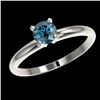 Image 2 : 0.55 CTW Certified Intense Blue SI Diamond Solitaire Engagement Ring 10K White Gold - REF-58A2X - 36