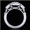 Image 1 : 1.51 CTW VS/SI Diamond Solitaire Art Deco 3 Stone Ring 18K White Gold - REF-300Y2K - 36986