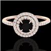 Image 1 : 1 CTW Micro Pave VS/SI Diamond Solitaire Ring Double Halo 14K Rose Gold - REF-63N5Y - 21608