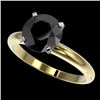 Image 1 : 2.59 CTW Fancy Black VS Diamond Solitaire Engagement Ring 10K Yellow Gold - REF-64W8F - 36457