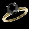 Image 2 : 2.59 CTW Fancy Black VS Diamond Solitaire Engagement Ring 10K Yellow Gold - REF-64W8F - 36457