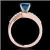 Image 2 : 1.15 CTW Si Certified Fancy Blue Diamond Bypass Solitaire Ring 10K Rose Gold - REF-149W3F - 35069
