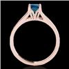 Image 2 : 1.5 CTW Si Certified Fancy Blue Diamond Solitaire Ring 10K Rose Gold - REF-254T5M - 35170