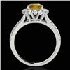 Image 2 : 2.01 CTW Certified Si/I Fancy Intense Yellow Diamond Solitaire Halo Ring 10K White Gold - REF-209A3X