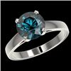 Image 2 : 2.50 CTW Certified Intense Blue SI Diamond Solitaire Engagement Ring 10K White Gold - REF-502X3T - 3
