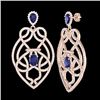 Image 2 : 7 CTW Tanzanite & Micro VS/SI Diamond Heart Earrings Solitaire 14K Rose Gold - REF-381F8N - 21142