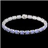 Image 2 : 24 CTW Tanzanite Eternity Designer Inspired Tennis Bracelet 14K White Gold - REF-218Y2K - 23395