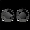 Image 1 : 4.19 CTW Fancy Black VS Diamond Solitaire Stud Earrings 10K White Gold - REF-82A6X - 36711