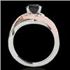 Image 2 : 1.3 CTW Certified VS Black Diamond Bypass Solitaire Ring 10K White & Rose Gold - REF-69T5M - 35082