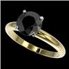Image 1 : 2.09 CTW Fancy Black VS Diamond Solitaire Engagement Ring 10K Yellow Gold - REF-60M2H - 36454