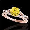 Image 1 : 1.35 CTW Certified Si/I Fancy Intense Yellow Diamond Solitaire Ring 10K Rose Gold - REF-167Y3K - 352