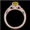 Image 2 : 1.35 CTW Certified Si/I Fancy Intense Yellow Diamond Solitaire Ring 10K Rose Gold - REF-167Y3K - 352