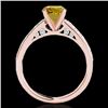 Image 2 : 1.5 CTW Certified Si/I Fancy Intense Yellow Diamond Solitaire Ring 10K Rose Gold - REF-245W5F - 3487