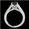 Image 2 : 1.5 CTW Certified VS Black Diamond Solitaire Ring 10K White Gold - REF-72A2X - 34901