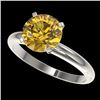 Image 1 : 2.50 CTW Certified Intense Yellow SI Diamond Solitaire Ring 10K White Gold - REF-836W4F - 32950