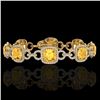 Image 1 : 30 CTW Citrine & Micro VS/SI Diamond Bracelet 14K Yellow Gold - REF-368X9T - 23020