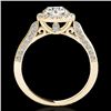 Image 2 : 2.15 CTW H-SI/I Certified Diamond Solitaire Halo Ring 10K Yellow Gold - REF-418M2H - 33573