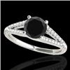 Image 1 : 1.25 CTW Certified VS Black Diamond Solitaire Ring 10K White Gold - REF-52A8X - 35306