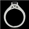Image 2 : 1.25 CTW Certified VS Black Diamond Solitaire Ring 10K White Gold - REF-52A8X - 35306