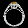 Image 2 : 1.93 CTW Certified Si/I Fancy Intense Yellow Diamond Solitaire Halo Ring 10K White Gold - REF-301N8Y