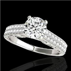 1.41 CTW H-SI/I Certified Diamond Solitaire Antique Ring 10K White Gold - REF-176X4T - 34693