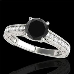 1.82 CTW Certified VS Black Diamond Solitaire Ring 10K White Gold - REF-66X2T - 34955