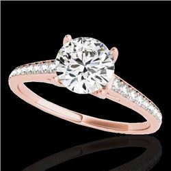 1.5 CTW H-SI/I Certified Diamond Solitaire Ring 10K Rose Gold - REF-214T2M - 34845