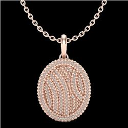 1 CTW Micro Pave VS/SI Diamond Necklace 14K Rose Gold - REF-90A9X - 20508